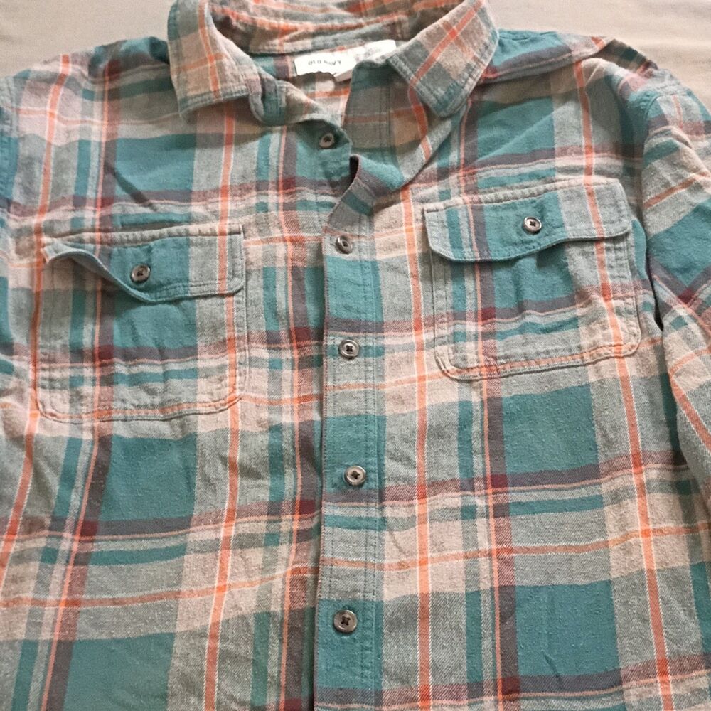 Old Navy Built-In Flex Men’s XL Plaid Flannel Long Sleeve Button-Up Shirt - Picture 5 of 6